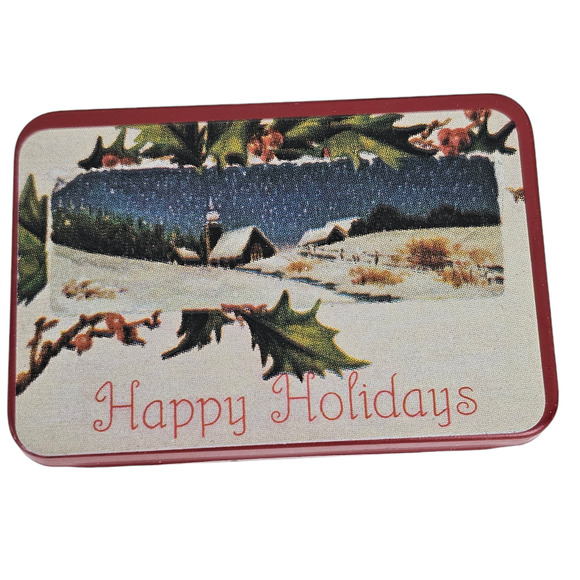 Lot of 4 miniature Christmas holiday boxes china tin resin - Picture 3 of 10